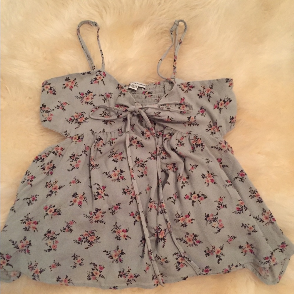 floral side cutout tank